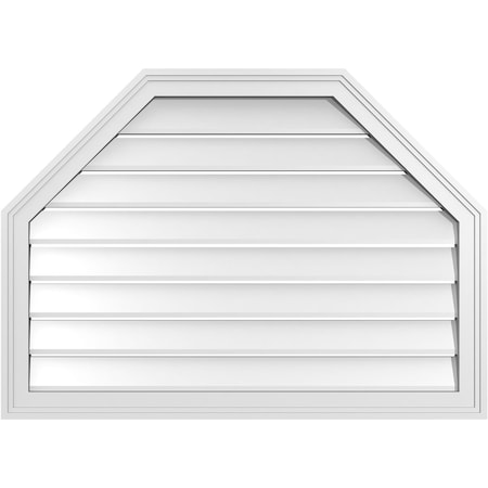 Ekena Millwork Octagonal Top Surface Mount PVC Gable Vent w/ 2"W x 1-1/2"P Brickmould Frame, 36"W x 26"H GVPOT36X2602SF